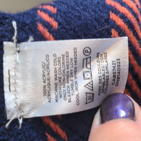 LOFT Outlet Orange and Blue Striped Poncho for gameday - Picture 6 of 6